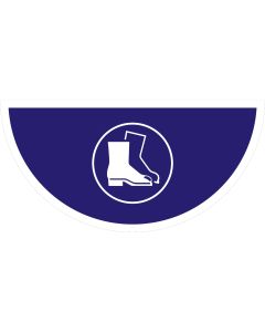 1A-Tapes Halbkreis-Bodenmarkierung „Schutzschuhe benutzen
