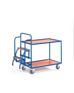 Tischwagen mit 2 Trittstufen und 2 Etagen