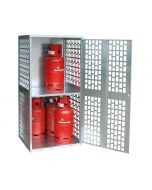 Gasflaschendepot LX-100257 für 10 Gasflaschen, mit einer gelochten Tür, verzinkt