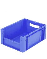 Eurostapelbehälter mit stirnseitiger Sicht-/Entnahmeöffnung, Volumen 15 Liter, Farbe blau