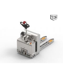 Der Leistungsfähige Gabelniederhubwagen besteht aus Inox-Edelstahl und ist Ihr Helfer in Bereichen mit gesonderten Hygienevorschriften.