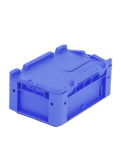 Eurostapelbehälter XL mit anscharniertem Klappdeckel, blau, 3,7 Liter