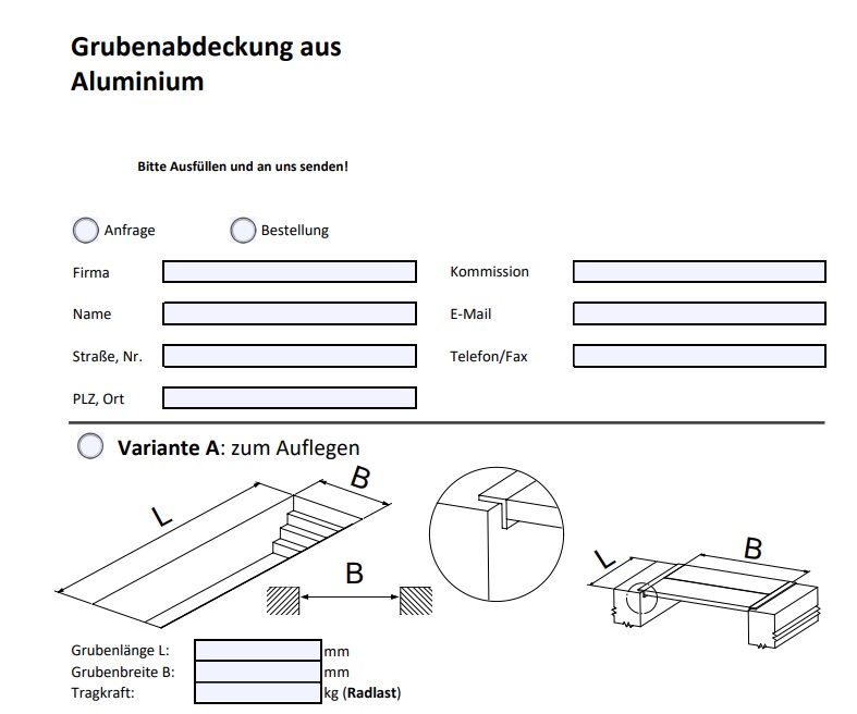 Füllen Sie dieses Formular aus und schicken Sie es uns per E-Mail.